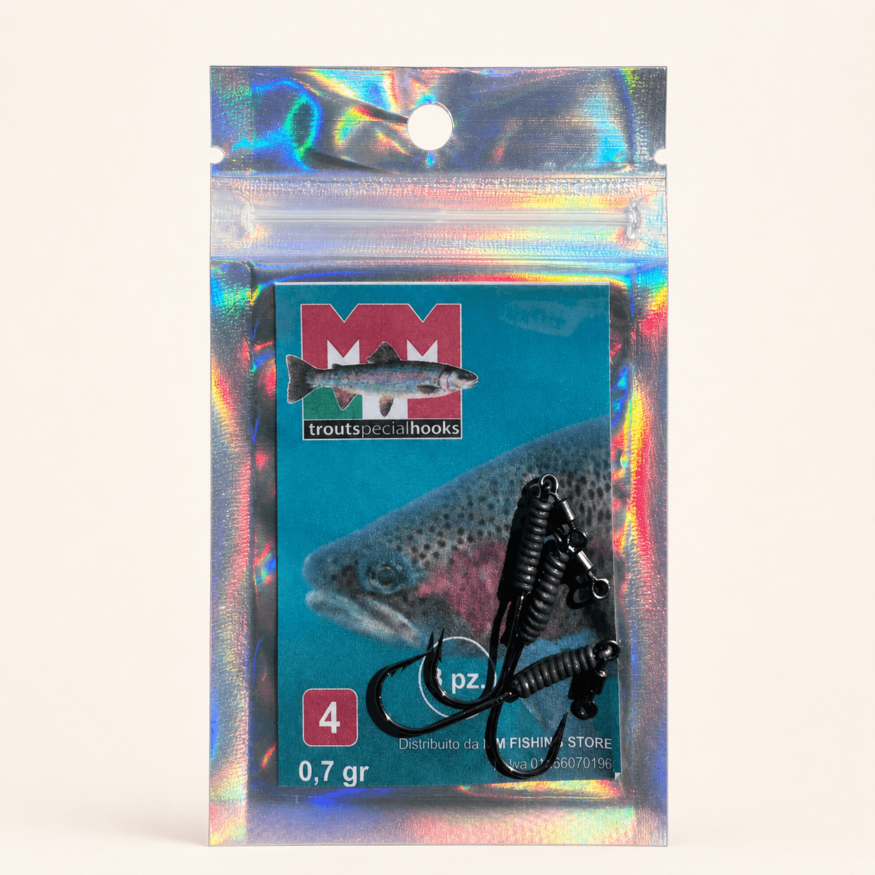 Bustina MM Trout Special Hooks misura 4 con 3 ami